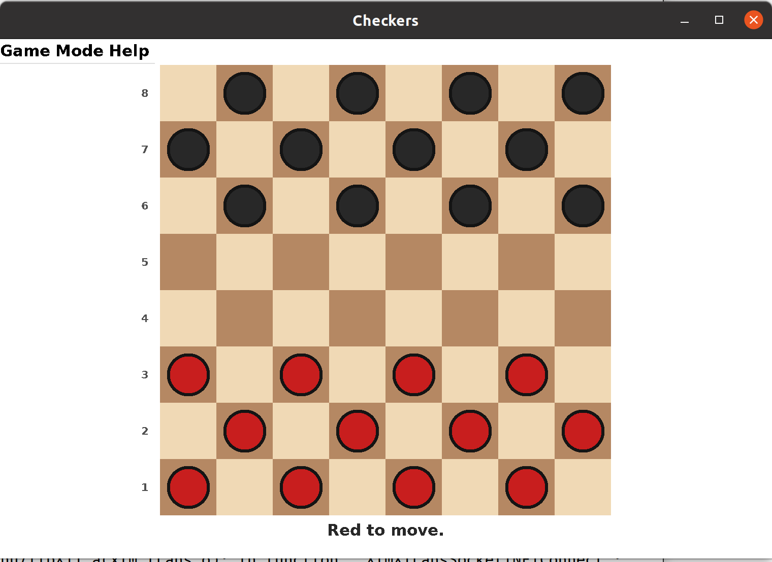 Checkers sample program