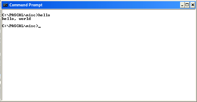 Hello world on Windows command line